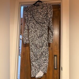 H&M Monochrome Long Sleeve Dress